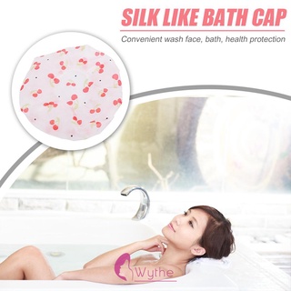 WY-new stock Printing Elastic Shower Cap Waterproof Hair Bath Spa Shower Hat Bathroom Product