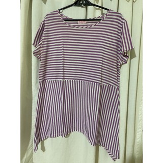 Purple and White Stripes Top