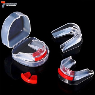 Boxing Mouth Guard Silicone Mouthpiece Teeth Protector For Sports white+red SRKT