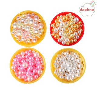 DAPHNE 500pcs/bag Loose Beads UV Resin Crafts No Hole Imitation Pearl Beads Handmade DIY New Necklace Art Scrapbook Filler Jewelry Making/Multicolor