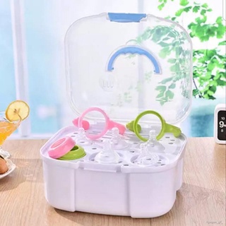 Baby bottle storage box portable baby bottle drying rack with lid and handle baby cultery storage