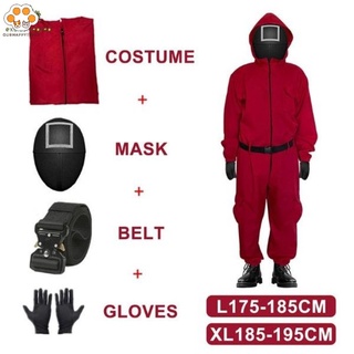 Squid Game Cosplay Jacket Clothing Costume Halloween Party Carnival Jumpsuit With Belt Gloves HAPPYTIME