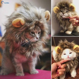 ✾Furry Pet Costume Lion Mane Wig For Cat Pets Clothes Fancy Dress Up With Ears (2)
