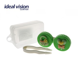 Ideal Vision Center Colorful Contact Lens Case with Tweezers