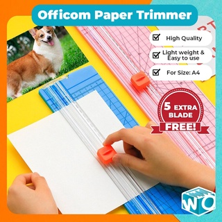 ●☇❁Paper Trimmer Portable Paper Cutter A4 Size - Officom with FREE 5 EXTRA BLADE