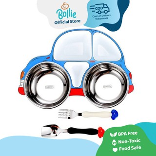 Bollie Baby Car Stainless Plate Set (304 Stainless Steel) Dish Plate for Baby Kids Toddler