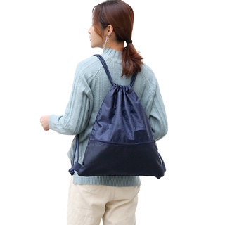 Women Men Portable Drawstring Bag Big Pocket Sports School Travel Bags Gym Lightweight Backpack
