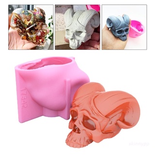 skin Devil Horns Skull 3D Candle Soap Mould DIY Candle Epoxy Mold Handmade Candles Aroma Wax Soap Molds for Decoration