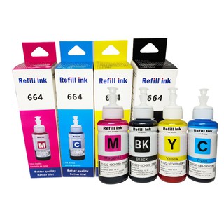 Refill Ink 664 For Epson L Series 70ML Premium Dye Ink 4 Colors compatible epson 664 ink