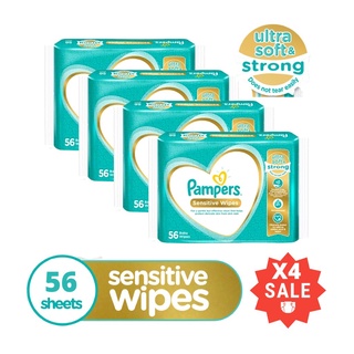 Pampers Sensitive Baby Wipes 56 sheets x 4 packs