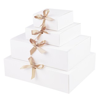 5Pcs White Kraft Paper Gift Box Wedding Birthday Party Hnadmade Cookie Candy Storage Packaging Box