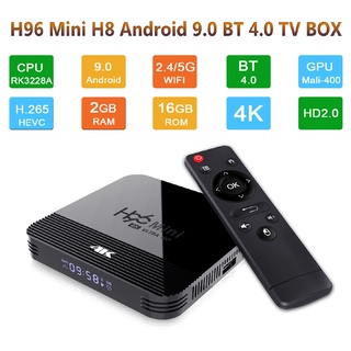 Smart box4k HD TV Box❒❒∋PRE INSTALL H96 MINI H8 Android 9.0 TV Box Dual Wifi BT 4.0 RK3328A Quad Cor