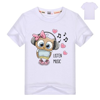 Baby Girls Cute Summer Tee Short Sleeve Music Owl Animal Top