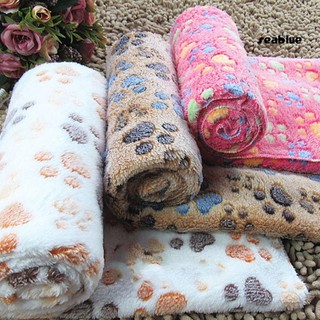 Cute Paw Print Soft Coral Velvet Cat Dog Puppy Blanket Warm Bed Cover Mat Gift