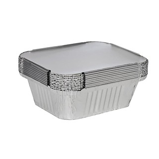 50pcs Disposable Rectangle Aluminum Foil Food Tray Baking Pan Container With Lid Bbq Food Tray Conta