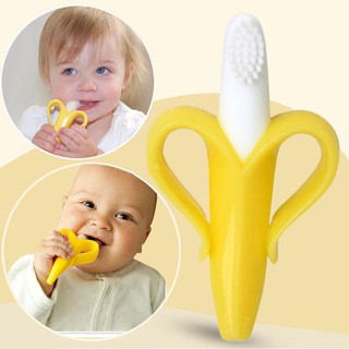 Silicone Baby Banana Teether Toothbrush Infant Training Toothbrush