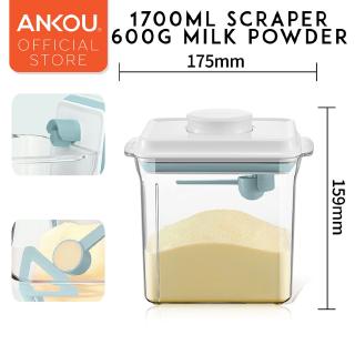 Ankou Air Tight Milk Powder Container with Scraper Seal Proof Milk Powder Cans - Rectangle (1700ml)