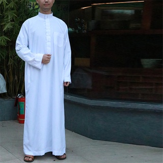 Saudi Arab Full Sleeve Abaya Islamic Clothing Men Long Robe Kaftan Muslim Clothing for Men Pakistan