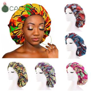 CACTU Hair Loss Cap African Pattern Satin Silk Night Sleep Hat