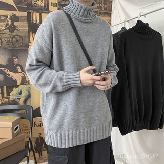 Plus Size Fatty Turtleneck Sweater Men Hong Kong Style Loose Lazy Autumn Winter Korean Version Solid