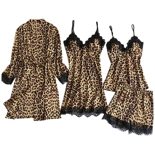 【spot goods】 ๑♤﹍Satin Silk Pajamas Cardigan Nightdress Bathrobe Ladies Robes Underwear Sleepwear