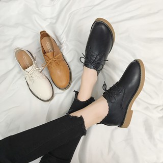 ♈British wind restoring ancient ways for women''s shoes small leather female new age season 2020 flat joker han edition student Japanese single