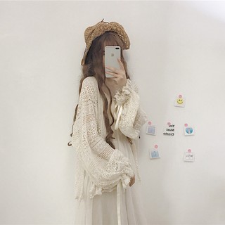 Fairy Sling Dress Outerwear Cover-up Cardigan Lace Chiffon Sun Protection Shirt Summer Inverness Thi