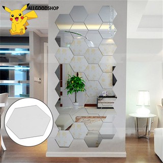 [COD] Modern Mirrors 12pcs 3D Hexagon Acrylic Wall Stickers Bedroom Living Room Wall Sticker Art DIY