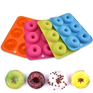 6 Grid DIY Kitchen Silicone Donut Mold Cake Cookie Round Mould High Temperature Resistance Baking Tools