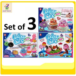 Color Clay Play Dough Set of 3