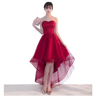Elagant Chiffon Bridesmaid Dress Evening Gown Prom Dress Red