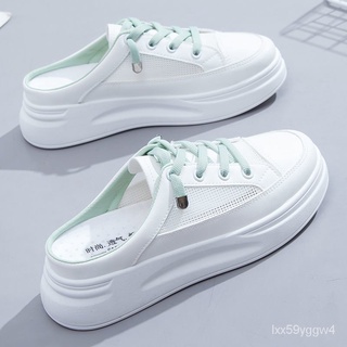 korean white shoes for women women's half slippers (8)