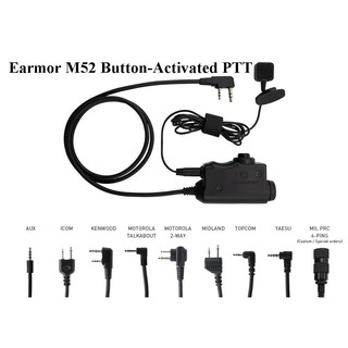 Earmor M52 Button-Activated PTT Push to Talk Device M52 PTT Adapter
