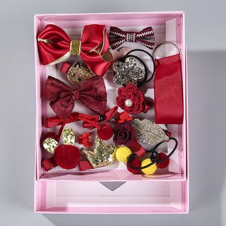 18 Pcs/Set Hair Clips Baby Headbands Accessories Bow Flower Hair Clip With Gift Box (2)