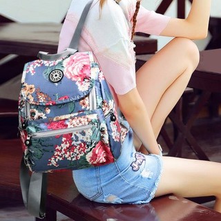 AL #095 Womens Fashion Bag Korean Vintage Backpack Flower Design Travel Backpack Student Backpack