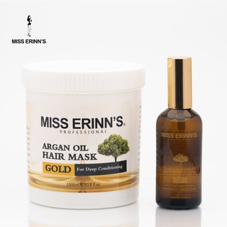 MISS ERINN'S Argan Oil Hair Mask 1000 ml, Argan Oil For the Face, Hair and Body 100ml