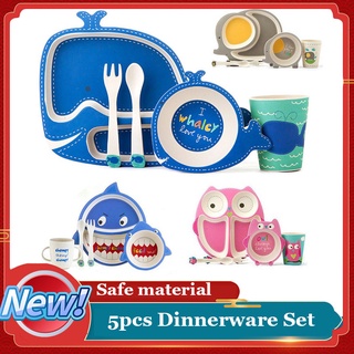 5pcs Dinnerware Set Kids Animal Design Bowl Tableware For Baby Bowl Baby Plate