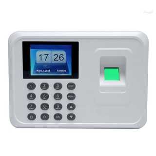 Ready in stock Intelligent Biometric Fingerprint Password Attendance Machine Employee Checking-in Recorder 2.4 inch TFT LCD Screen DC 5V Time Attendance Clock