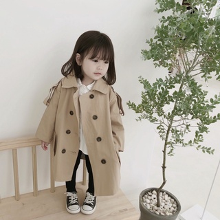 2019 Autumn Fashion Kids Girl Trench Coats Long Sleeve Baby Long Outerwear Children Clothing England