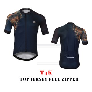 T4K Road Bike Short Sleeve Cycling Jersey Breathable Tops Full Zipper Bicycle 42/COD