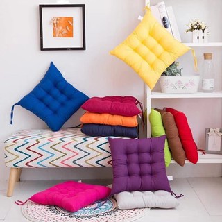 Fashion Candy color Plain Chair Pad Square Cushion w Tie Chair Pillow (ZH1551)