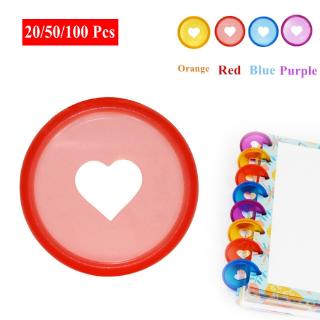 20/50/100 Pcs 28mm Candy Color Heart Binder Rings for Discbound Notebooks/Planner Diy Loose Leaf Binding Rings LF19-308