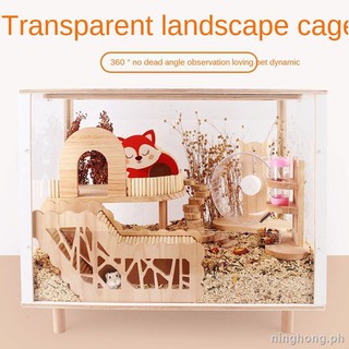 60/80 basic cage hamster cage golden silk bear super large villa squid rat suit all transparent acrylic cage
