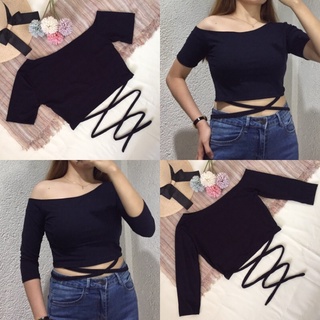 Leslie Criscross Crop top - knitted fabric/S-M frame