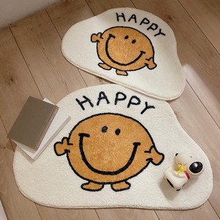 Happy Smiley Cloud Floor Mat Lamb Velvet Non-slip Bathroom Door Mat Bathroom Living Room Pet Carpet (1)