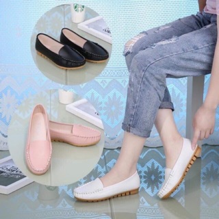 Cod Korean leather flat shoe loafer shoe for women (1)