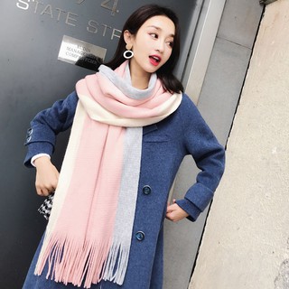 Silk scarf Scarf female Winter long thickened Korean version hundred wool Knitted imitation cashmer