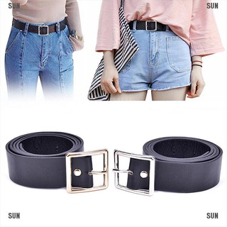 {SUN}Fashion Women Girls Belts Leather Square Metal Pin Buckle Waist Belt Waistband