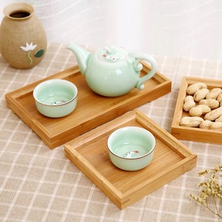 Bamboo Tea Tray Japanese-Style Multi-Sizes Wooden Breakfast Serving Trays (3)