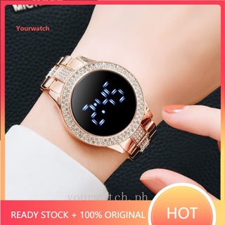 Touch Screen Electronic Watch Steel Band LED Digital Watch Waterproof Ladies Fashion Watch